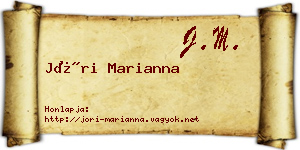 Jóri Marianna névjegykártya